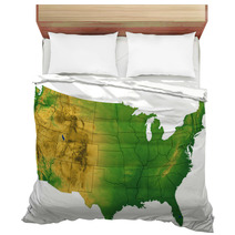 USA Map With Terrain Bedding 8473148