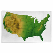 USA Map With Terrain Rugs 8473148