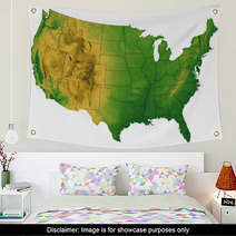 USA Map With Terrain Wall Art 8473148