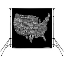 Usa Map Word Cloud With Most Important Cities Backdrops 81752826