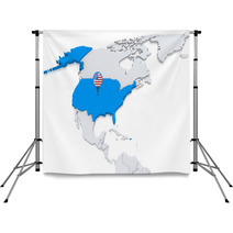 USA On A Map Of North America Backdrops 67834025