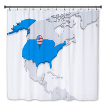 USA On A Map Of North America Bath Decor 67834025