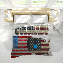 Usa State Of Colorado On A Brick Wall Illustration The Flag Of The State Of Colorado On Brick Textured Background Colorado Flag Painted On Brick Wall Font With The United States Flag Bedding 110365597