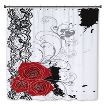 Valentine Red Roses And Lace Swirl Bath Decor 5695960