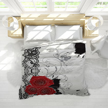 Valentine Red Roses And Lace Swirl Bedding 5695960