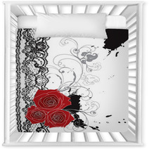 Valentine Red Roses And Lace Swirl Nursery Decor 5695960
