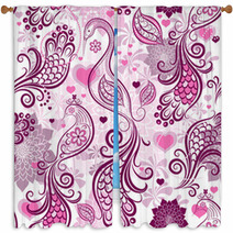 Valentine Repeating Pink Pattern Window Curtains 50779345