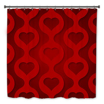 Valentine's Day Background With Hearts Bath Decor 68205210