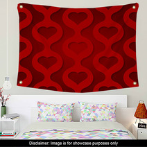 Valentine's Day Background With Hearts Wall Art 68205210