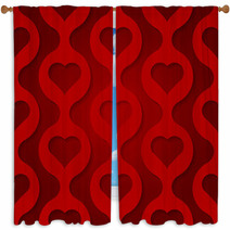 Valentine's Day Background With Hearts Window Curtains 68205210