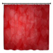 Valentine's Day Red Hearts Background Bath Decor 60478645