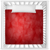 Valentine's Day Red Hearts Background Nursery Decor 60478645