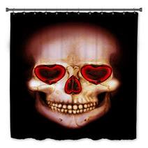 Valentine Scary Red Skull With Heart In Darkness Bath Decor 101082919
