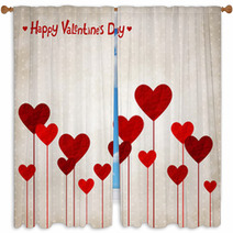 Valentines Background Window Curtains 60198960