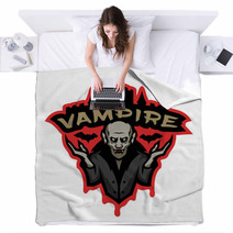 Vampire Emblem On A Dark Background Blankets 168577680