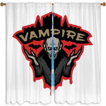 Vampire Emblem On A Dark Background Window Curtains 168577680