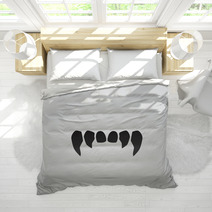 Vampire Teeth Vector Icon Bedding 124877214