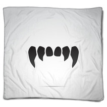 Vampire Teeth Vector Icon Blankets 124877214