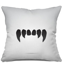 Vampire Teeth Vector Icon Pillows 124877214