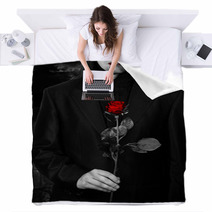 Vampire With A Rose Blankets 44070402