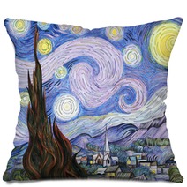 Van Gogh The Starry Night Adult Coloring Page Pillows 199514031