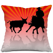 Vaquero Llevando Vacas Pillows 13738588