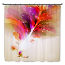 Varicolored  Branch With Abstract Leaves Bath Decor 38773419