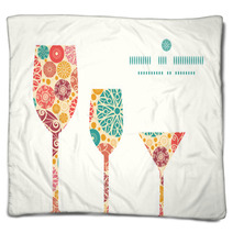 Vector Abstract Decorative Circles Three Wine Glasses Blankets 72320611