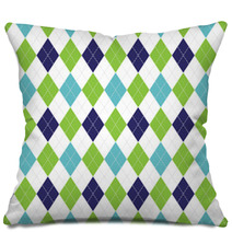 Vector Argyle Seamless Pattern In Navy Blue And Green Color Seamless Argyle Pattern Checkered Seamless Pattern Pillows 162079615