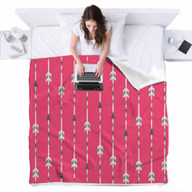 Vector Arrow Clip Art Set On Pink Background Blankets 70416850