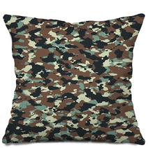 Vector Autumn Forest Woodland Seamless Camo Pillows 64447998