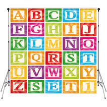 Vector Baby Blocks Set 1 Of 3 - Capital Letters Alphabet Backdrops 34967791
