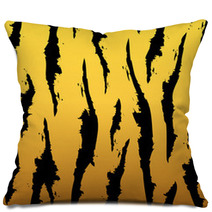 Vector Black And Orange Stripped Tiger Design Pillows 53464068