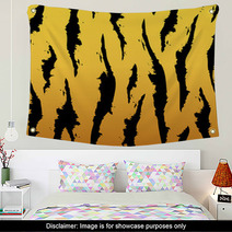 Vector Black And Orange Stripped Tiger Design Wall Art 53464068