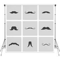 Vector Black Mustaches Icons Set Backdrops 59551691
