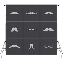 Vector Black Mustaches Icons Set Backdrops 59599398