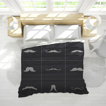 Vector Black Mustaches Icons Set Bedding 59599398