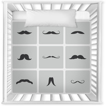 Vector Black Mustaches Icons Set Nursery Decor 59551691