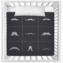 Vector Black Mustaches Icons Set Nursery Decor 59599398