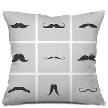Vector Black Mustaches Icons Set Pillows 59551691