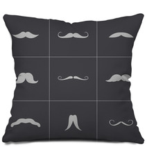 Vector Black Mustaches Icons Set Pillows 59599398