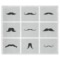 Vector Black Mustaches Icons Set Rugs 59551691