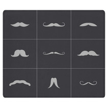 Vector Black Mustaches Icons Set Rugs 59599398