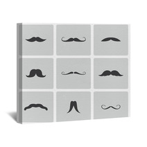 Vector Black Mustaches Icons Set Wall Art 59551691