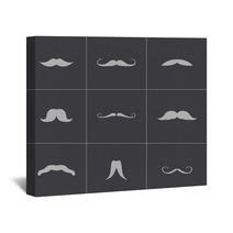 Vector Black Mustaches Icons Set Wall Art 59599398