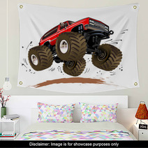 Vector Cartoon Monster Truck Wall Art 50565924