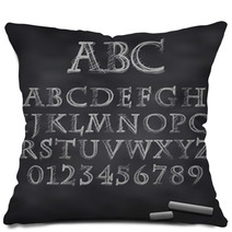 Vector Chalk Font Pillows 65615612