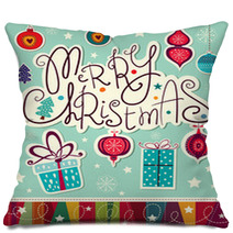 Vector Christmas Card Pillows 57768415