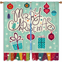 Vector Christmas Card Window Curtains 57768415