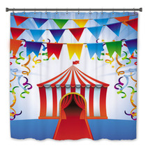 Vector Circus Tent  Bright Icon Bath Decor 51788095